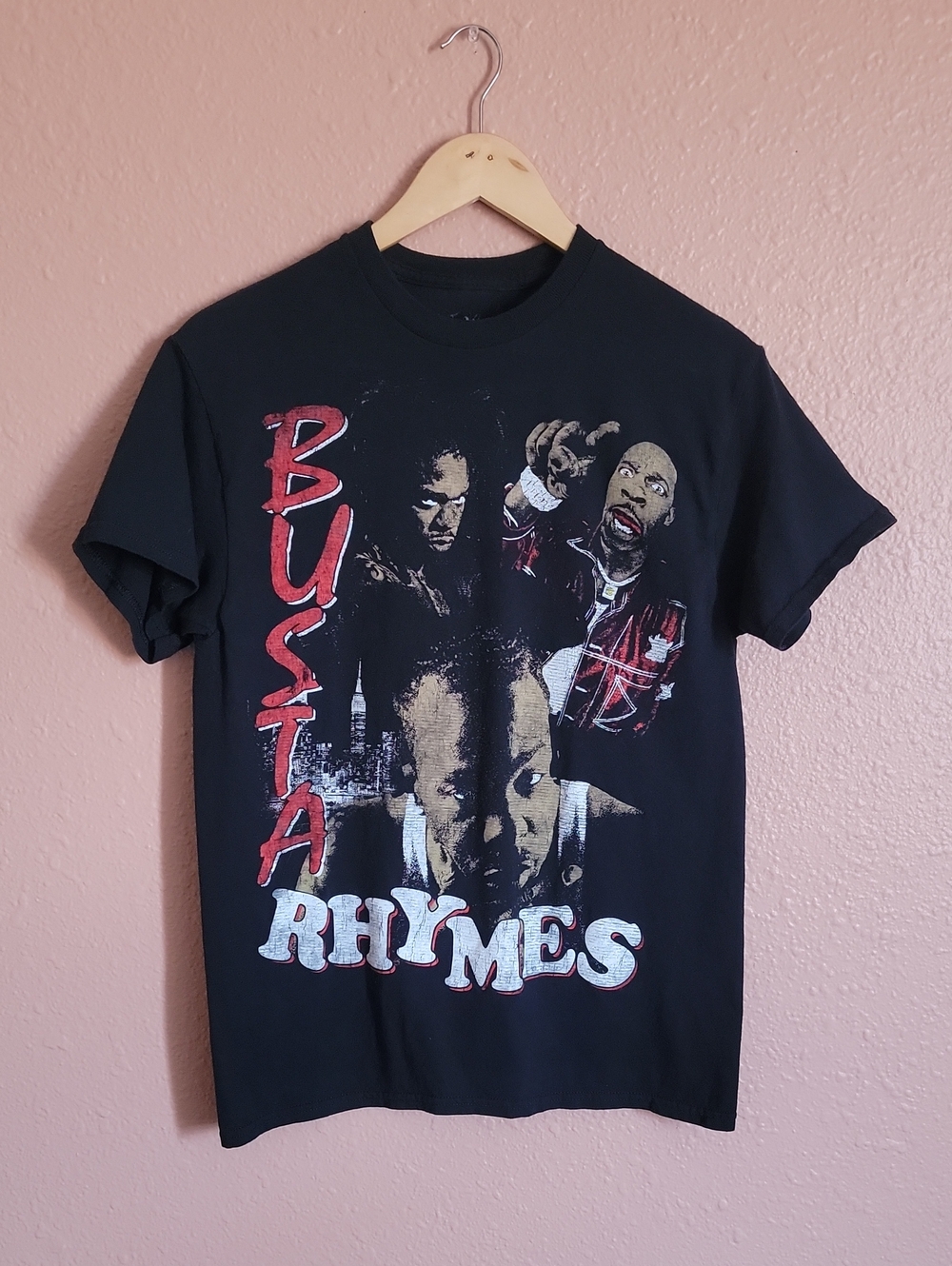 Busta Rhymes Rap Hip-hop Graphic Band Tee Black Red White Cotton Vintage 90s Alt